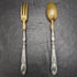 French Antique Pure Silver Handle Salad Server Set